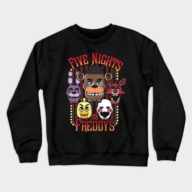 FNAF - Pizzeria Multi Crewneck Sweatshirt by rezahardan